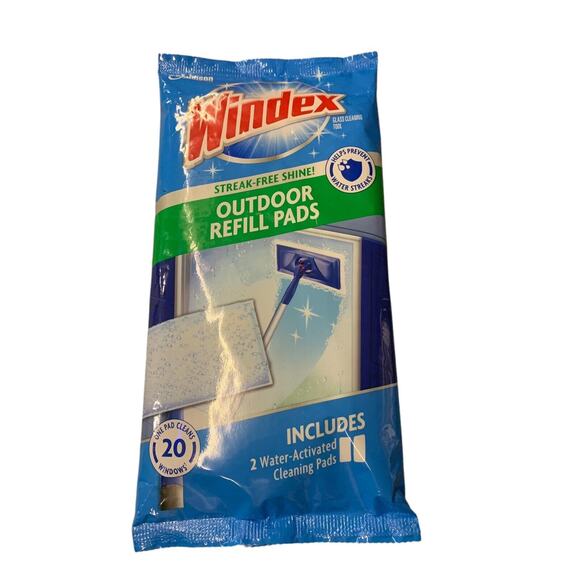 Windex Outdoor Refill Cleaning Pads Streak Free Shine 2 Count New Discontinued - Picture 1 of 2